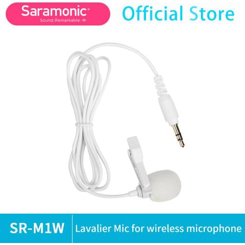 Saramonic SR-M1W omnidirectional Lapel microphone for most audio devices with a standard 3. 5mm TRS input