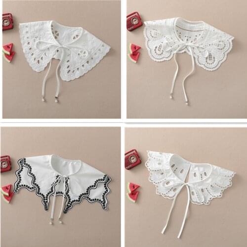 Multifunctional Sunscreen Detachable Doll Fake Collar Shawl Mesh Embroidery Floral Lace Spring Summer Thin False Collar