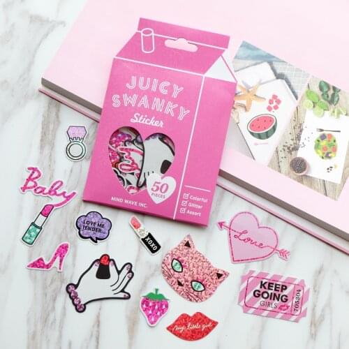 50pcs/1pack Kawaii Unicorn Cat LaserTravel Diary Planner Decorative Mobile Stickers Scrapbooking Craft Stationery Stickers