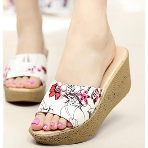 New Genuine Leather Bohemia Summer Casual Leisure Womens Platform Sandals Wedges Beach Shoes Woman ladies shoes 2020 rty6