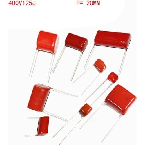 New 20PCS CBB22 400V125J 1UF Pitch 20MM 400V 125 1.2uF CBB 125J400V Polypropylene film capacitor