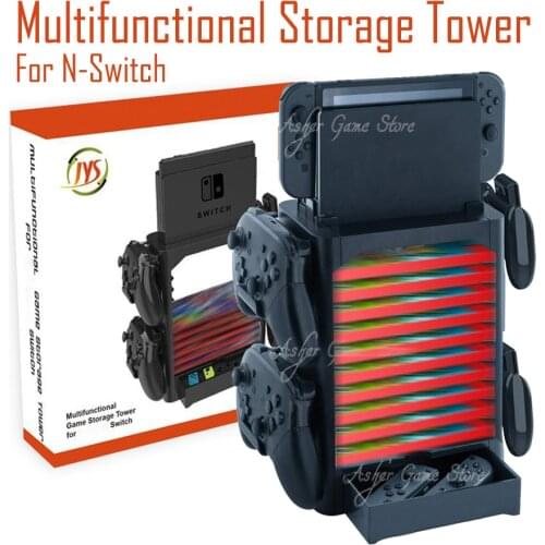 Storage Stand 10 Game Disc Card 4 Controller Holder Drawer Design for NintendoSwitch Nitendo Nintendo Switch Console Accessories