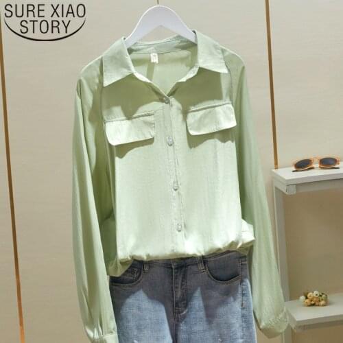 2021 Spring Pure White Shirt Female Simple Solid Cotton Long-Sleeve Chiffon Blouse Womens New Casual Loose Slim Shirt 8925 50