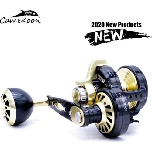 CAMEKOON Aluminium Alloy Jigging Reel 70LB Braking force Carbon Fiber Saltwater Fishing Wheel 6.3:1High speed ratio Fishing Reel