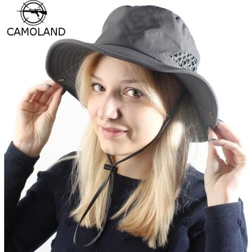 Summer Sun Hat Men Women Boonie Hat Outdoor UV Protection Large Wide Brim Panama Hat Hiking Fishing Mesh Breathable Bucket Hat