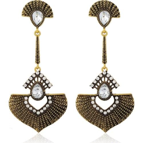 Thailand Ethnic Unique Indian Jhumka Earrings Gold Vintage BOHO Bead Afghan Women Hippie Turkish style Silver Color Jewelry