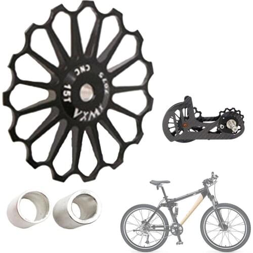 Bike Rear Derailleur Guide Wheel Aluminum Alloy MTB Bike Rear Derailleur Pulley Ceramic Bearing Guide Wheel 10T/11T/13T/14T/15T