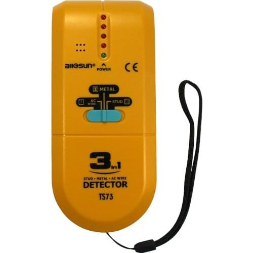ALL SUN Electronic Stud Finder Handheld 3 in1 Stud Metal AC Voltage Finder Multiscanner Live Wire Wall Scanner With Groove TS73