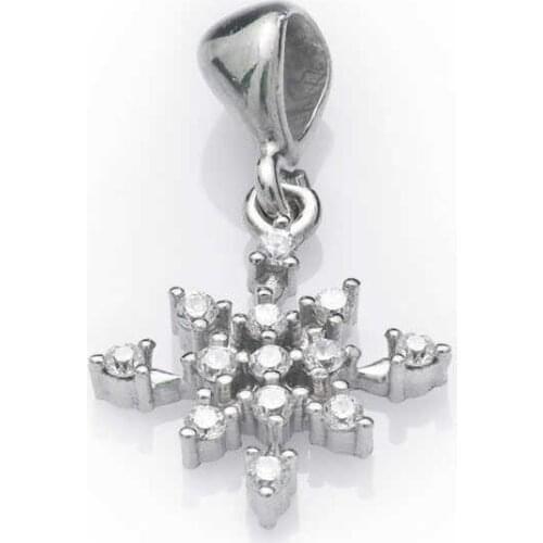 Real Silver 925 Jewelry Silver Snowflake Lady Necklace