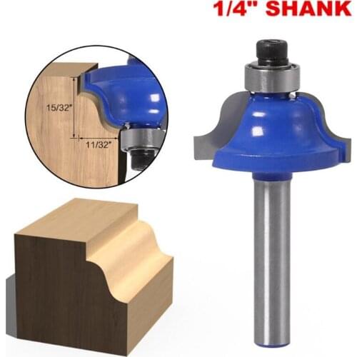 1PC 6.35mm Shank Tungsten Roman Ogee Edging & Molding Router Bit Wood Cutting Tools Woodworking Corner Rounding End Mills