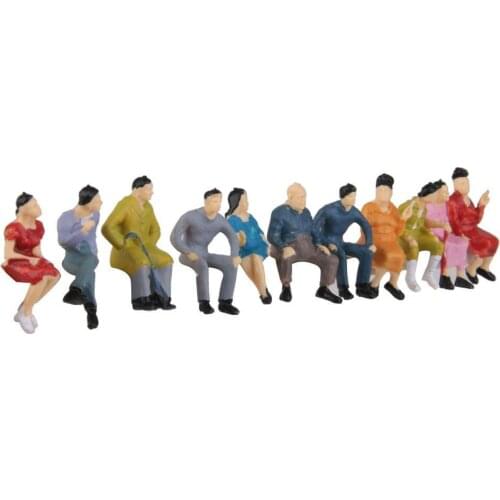 10pcs 1:87 Painted Model People Figure Toys Sand Table Model Sitting Color For Kids Toy Figure Model Landscape Random Gift B3P7