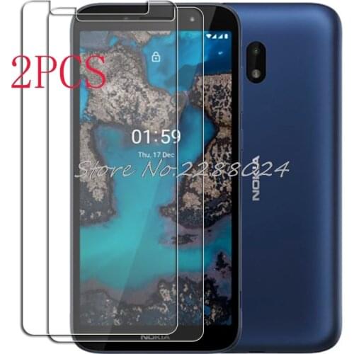 2PCS FOR Nokia C1 Plus High HD Tempered Glass Protective On C1Plus TA-1312 Screen Protector Film