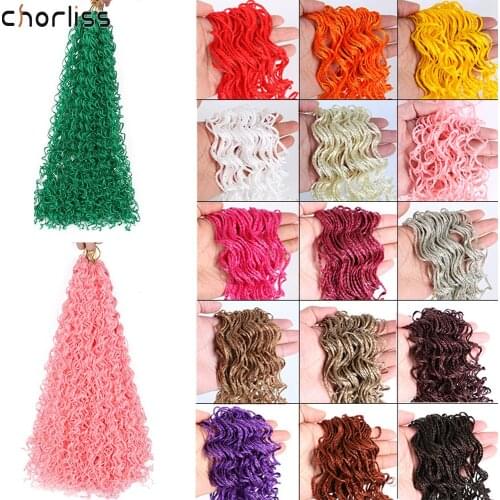 20inch Single Color Synthetic Crochet Braiding Hair Extension Box Hair fashion Wavy Zizi Hair For Women Heat resistant Pink Gray