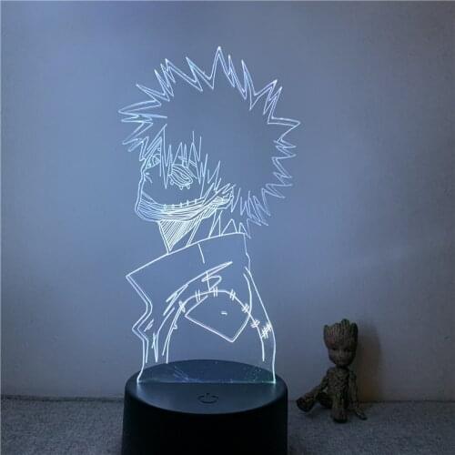 3D Nightlight Anime Dabi Face Midoriya My Hero Academia Action Figure 7 Colors Touch Optical Illusion Table Lamp Gift Room Decor