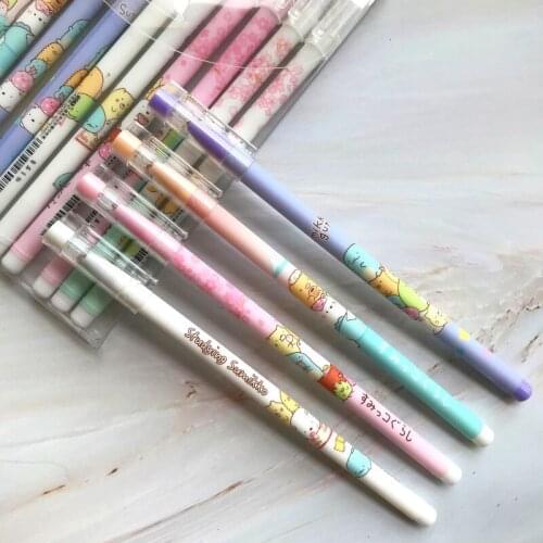 48 pcs Kawaii Gel Pens Little black color gel-inkpens for writing Cute stationery office school supplies 0.5mm