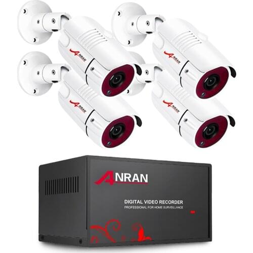 5MP Home Security Camera System, 4CH DVR Video Recorder+4pcs 5MP Super High Definition Security Camera Outdoor Waterproof Camera