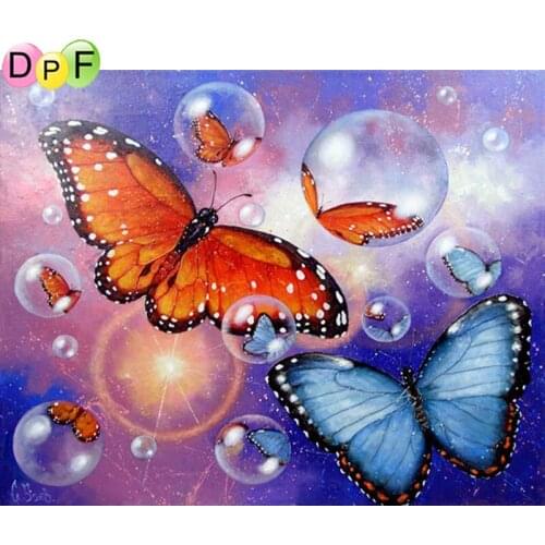 DPF 5D Diy Diamond Painting Cross Stitch Embroidery Mosaic Animal "Butterfly" Full Square/Round Drill Home Decor Wall Painting