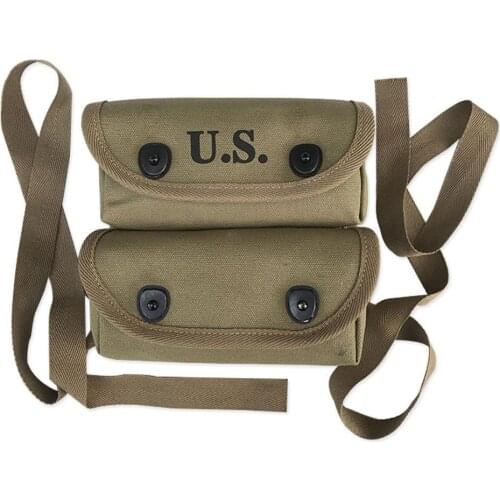 WWII WW2 US USMC ARMY AMMO TWO POCKET COMBINATION CANVAS AMMO POUCH TOOL KIT