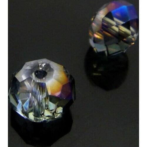 100PCS 8MM Austria Crystal Bead Rondelle Loose Faceted Glass Beads Spacers Beads for Bracelet Jewelry Making