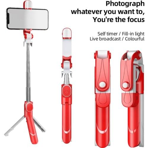 Wireless Tripod Selfie Stick with Light Portable Telescopic Phone Bluetooth Stick For Huawei iPhone Android Extendable Monopods