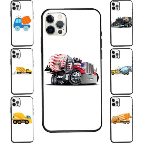 Cartoon Cement Mixer Truck For iPhone 11 Pro Max XS 8 7 Plus SE 2020 X XR Case For iPhone 12 Pro Max mini Coque