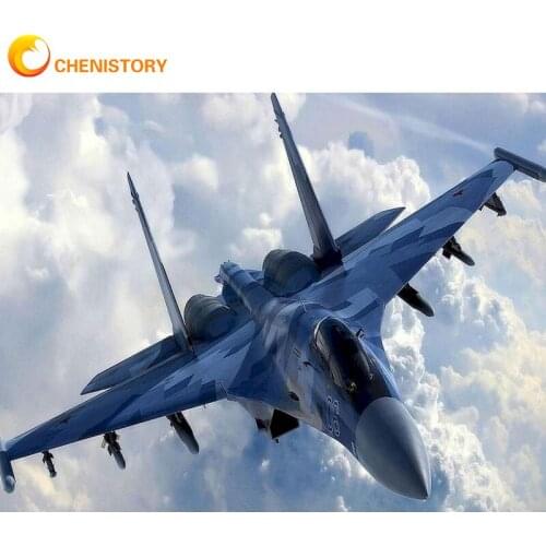 CHENISTORY 5D Diy Diamond Embroidery Combat Aircraft Wall Decor Diamond Painting Full Square Crystal Mosaic Picture Rhinestone