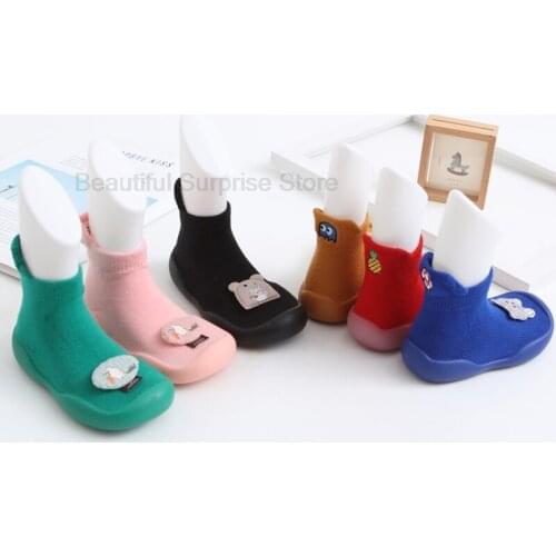 Baby Cartoon Three-dimensional Anti-skid Floor Socks Spring and Autumn Childrens Rubber Sole Shoes Baby Toddler Sock Shoes