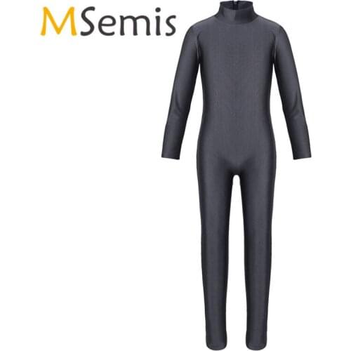 Kids Girls Swimsuit for Gymnastics for Girls Long Sleeves Zippered Gymnastics Leotard Ballet Dance Jumpsuit Unitard Dancewear