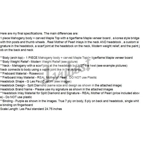 Electric guitar customized body shape and headstock shape, purple color black edge burst, maple board, scarf line neck,own logo