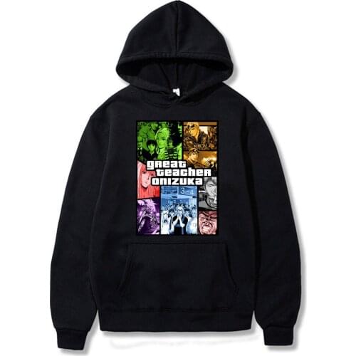 Hot Sale Couple Clothes Great Teacher Onizuka Gto Printed Four Season Cotton Hoodie Hip-pop Oversize High Quality Hip-pop Wears