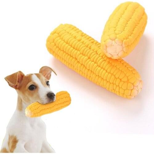 Pet Toys Squeak Toys Latex Corn shape Puppy Dogs Toy Pet Supplies Training Playing Chewing Dog Toys For Small Dogs