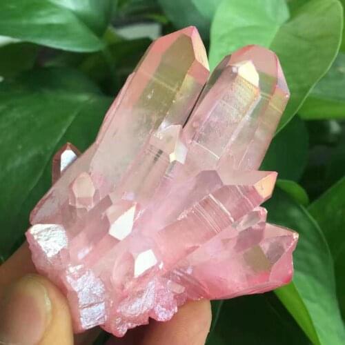 110-120g rare and beautiful natural rose red flame ring quartz crystal cluster specimen wedding decoration aquarium
