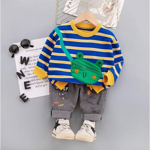 HYLKIDHUOSE 2021 Autumn Baby Boys Girls Clothing Sets Children Cartoon Bear T Shirt Pants Infant Clothes Outfit Kids Sportswear