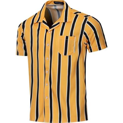 2021 New Summer Fashion Striped Men Shirt Mens 100% Cotton Plus Europe Size Colorful Short Sleeve Casual Loose Men Clothing