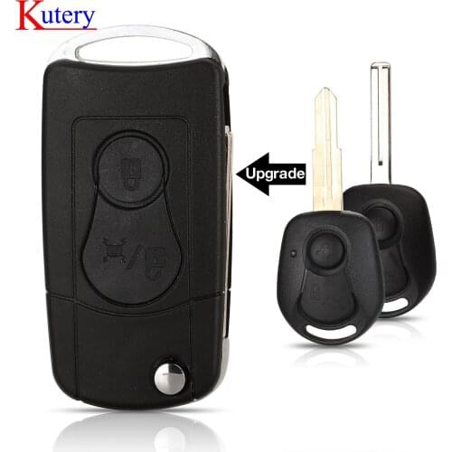 Kutery upgrade modified 2 Button Car Key Replacement Fob Cover Case Remote Cover For Ssangyong Actyon Kyron Rexton korando
