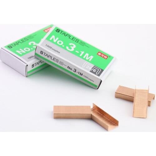 TUTU Creative Rose Gold Staples Metal Staple For Staplers 2017 Trend Office Accessories 24/6 Stationery Supplies H0106