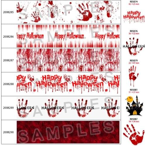 Planar Resins flatback 30 pcs/lot ,10Yards 25mm/38mm/50mm/75mm happy Halloween Printed Grosgrain/Satin Ribbon 200828 200829