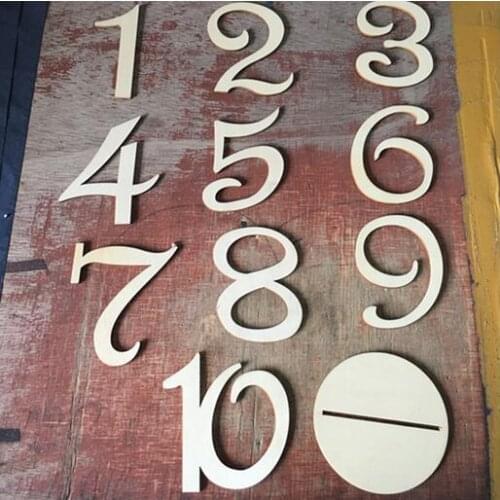 100sets Wedding Party Supplies 1 to 10 Wooden Table Numbers with Round Holder Base for Home Decoration Catering Reception