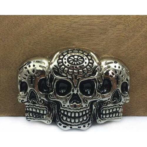 BuckleClub wholesale zinc alloy skull belt buckle FP-03555-1 western cowboy belt buckle jeans gift belt buckle silver finish