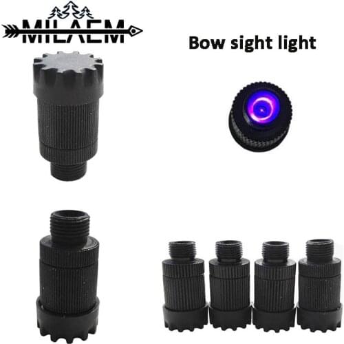 Archery Adjustable LED Sight Light Fiber Optic Thread 3-Level Universal for 3/8-32 Compound Bow Hunting Shooting Accessories