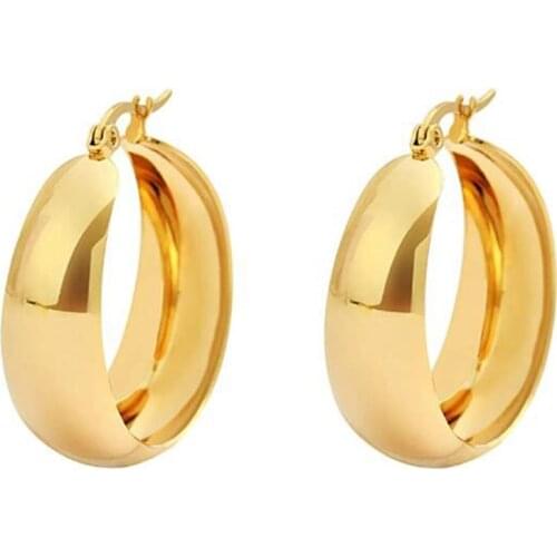 Earrings Personality Round Earrings Simple Alloy Trendy Earrings Wide Round Ring Earrings with Buckle