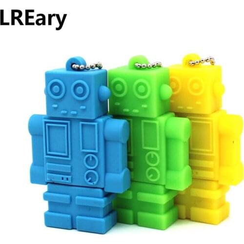 New cartoon robot USB key Flash drive 8GB 4GB 16GB 32GB 64GB cle Pen drive memory stick pendrive gift