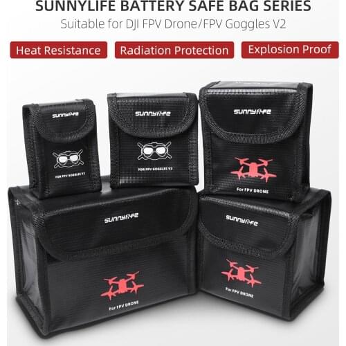 Sunnylife Battery Safe Bag Explosion-Proof Battery Protective Storage Bag For DJI FPV Aircraft Glasses V2 Battery
