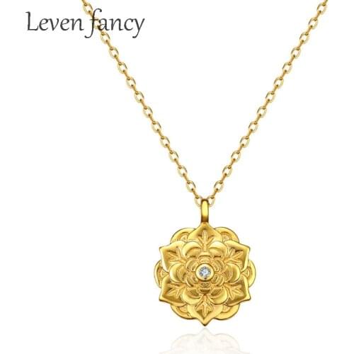 LEVEN FANCY 925 Sterling Silver Rose Flower Necklace Bridal Jewelry CZ Floral Anniversary Bridesmaid Gift Boho Bohemian Jewelry