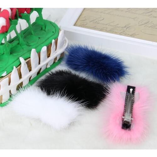 10 pcs/lot, Mink Fur Big Bow Ribbon Hair pin Hair Clip Hair Accessories