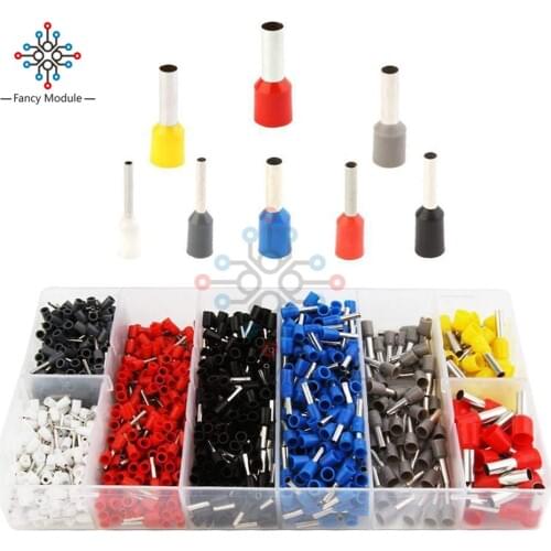 1200Pcs Tubular Wire Copper Terminal Electrical Wire Crimp Connector Insulated Cord Pin Uninsulated Wire End Ferrules Kit