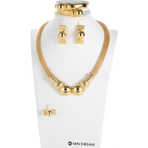 2021 Fashion Exquisite Noble Gold Pearl Jewelry Set Wholesale Banquet Wedding Female Accessories Jewelry Set Brand