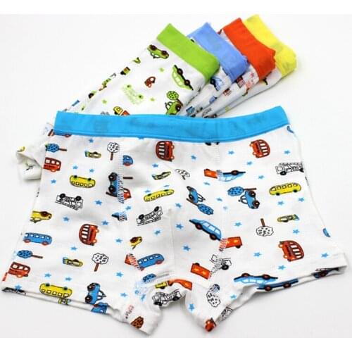 5pcs/lot Childrens modal Boxer boys Car printing underwear kids underpants 2-10year