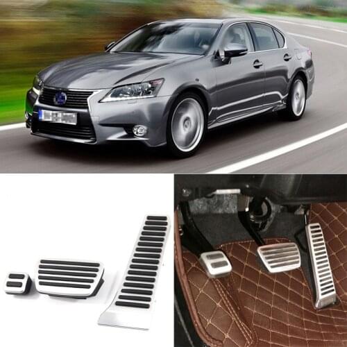 3pcs Aluminium Non Slip Foot Rest Fuel Gas Brake Pedal Cover For Lexus GS 2012-2016