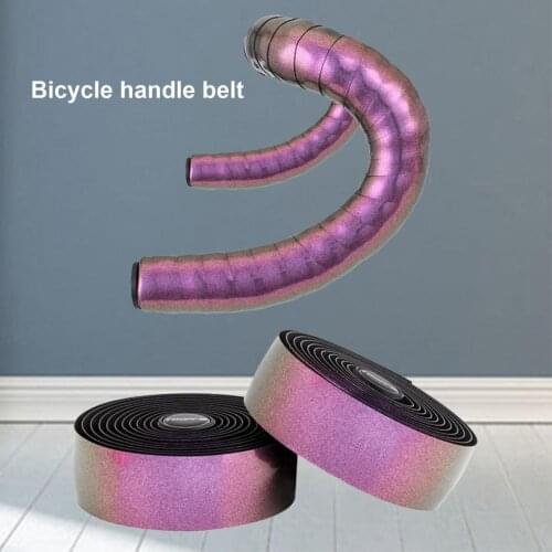 Shock Absorbing Not Easy to Fall Color Changing Faux Leather Bar Tape for Road Bicycle
